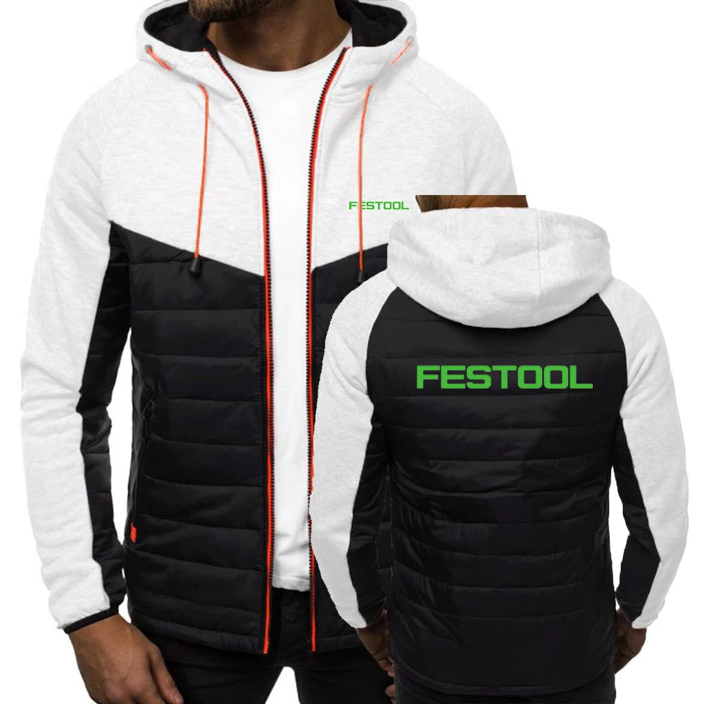 Mens Classic Long Sleeve Hoodies Solid Color Padded Zipper Jacket