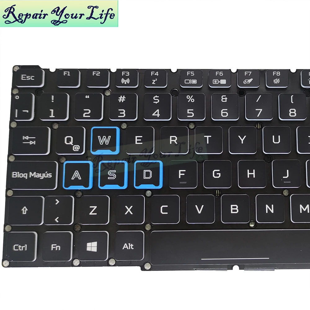 Latino Espanhol Pt-br Brasil Teclado Backlit para Acer Predador Helios 300 Ph31552 Ph317-53 Notebook pc Gamer Teclado Rgb Luz - Imagem 2