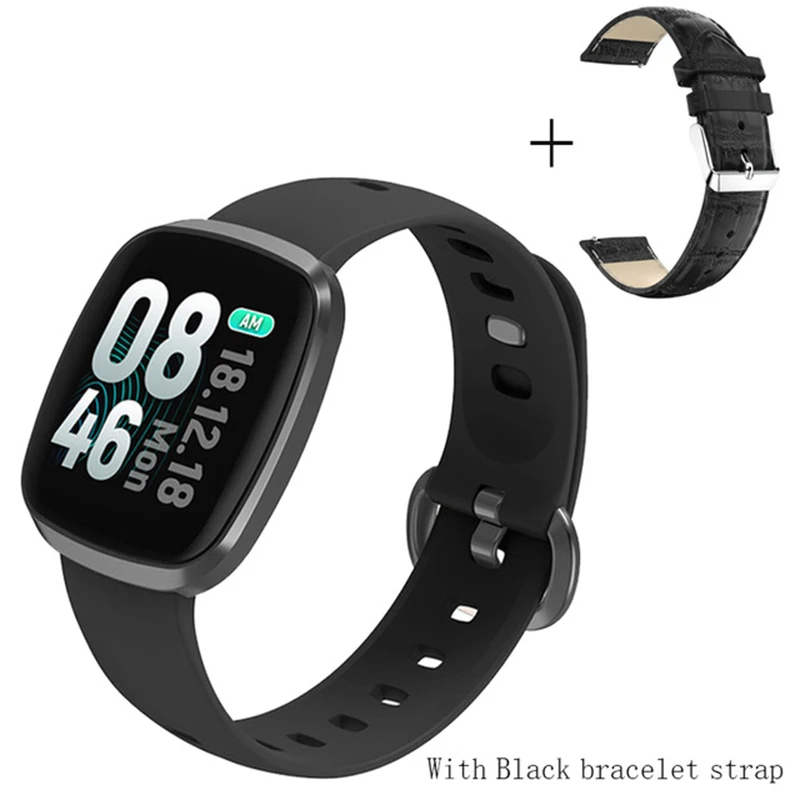 grey with straps Смарт-часы для мужчин, кровяное давление, водонепроницаемые, умные часы для женщин, монитор сердечного ритма, фитнес-трекер, спортивные часы для Android ios - Цвет: grey with straps