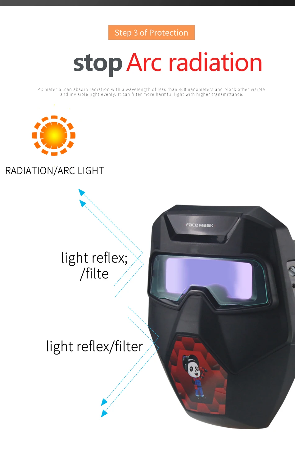 Outside Control Solar Auto Darkening Welding Glasses Welder Mask Welding Helmet With Shade eara Din9-Din13