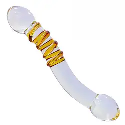 Прозрачный стеклянный пенис из стекла g-точечный массажный палочка ледяной огонь фалоиммитатор для женской мастурбации палка мастурбатор