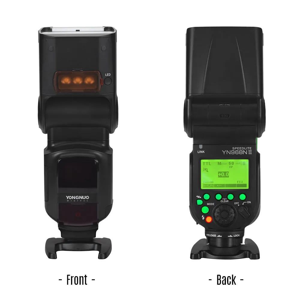 Вспышка YONGNUO YN968N II для Canon Nikon DSLR совместима с YN622N YN560 Беспроводная TTL Speedlite 1/8000 со светодиодным светильник Вспышка YONGNUO YN968N II для Canon Nikon DSLR совместима с YN622N YN560 Беспроводная TTL Speedlite 1/8000 со светодиодным светильник