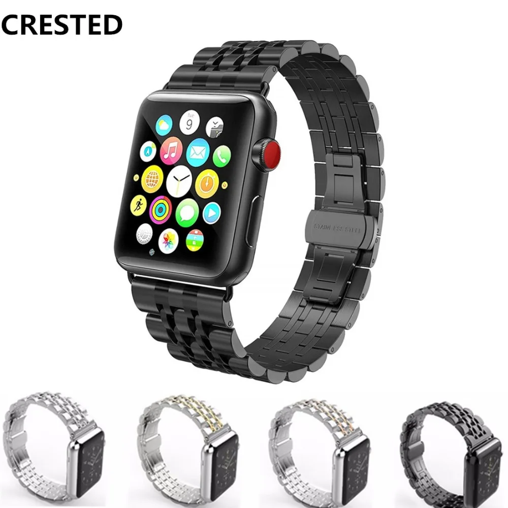Ремешок для apple watch band 42 мм 38 мм apple watch 4 3 iwatch band correa из нержавеющей стали pulseira бабочка ремешок для часов