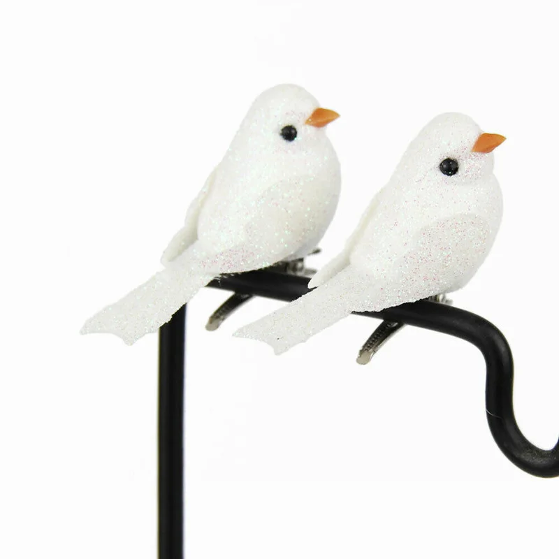Christmas Decorations 12Pcs Clip-on Mini Fake Bird Xmas Tree Ornaments