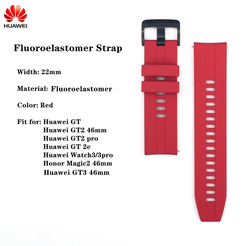 HUAWEI WATCH GT3 46mm Fluoroelastomer/ブラ Original Huawei GT3 pro 46mm 22mm Fluoroelastomer Rubber