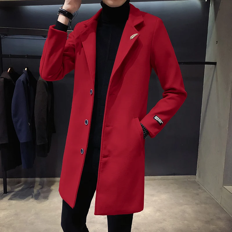  winter mens Trench coat business wedding party men long jacket large size 5xl long coat men Overcoa