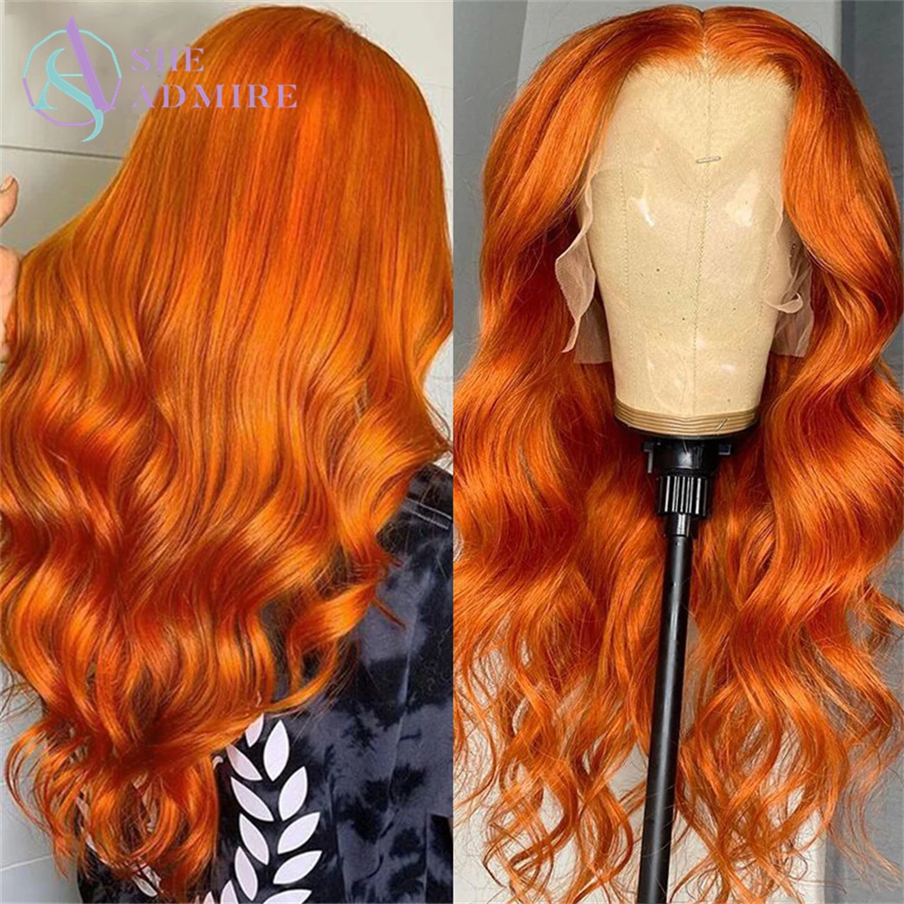 Парик для женщин Orange Ginger 13x4 на сетке спереди волнистые волосы длиной 28 и 30 дюймов |