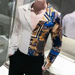 2019 Мужская осенняя одежда рубашки из чистого хлопка с длинными рукавами/мужские рубашки с лацканами, приталенный силуэт, повседневные