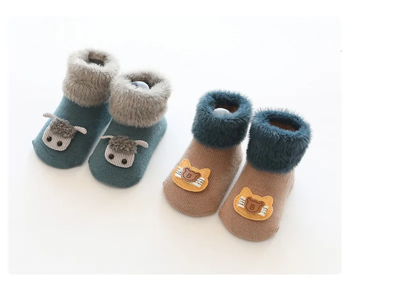 2 пар/компл. Non-slip Детские носки осень-зима флисовые Теплые трикотажные носки Для мальчиков ясельного возраста для девочек носки-тапочки для Костюмы аксессуары утолщенная