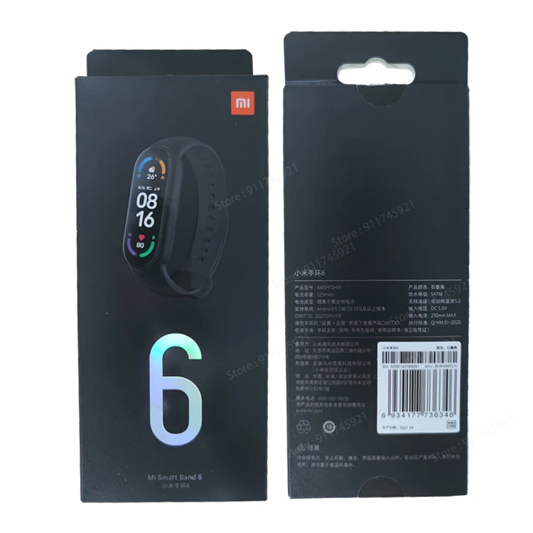 Original Xiaomi Mi Band 6 Smart Bracelet Watch Mi Smart Band 6 Sports Fitness Tracker AMOLED Screen Blood Oxygen Monitor Mi6