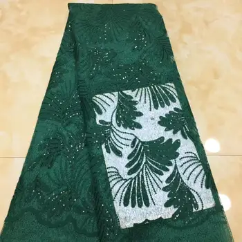 

Madison African voile Lace Fabric france With Sequins Embroidery Tulle Lace Fabric nigeria High quality Organza Lace for wedding