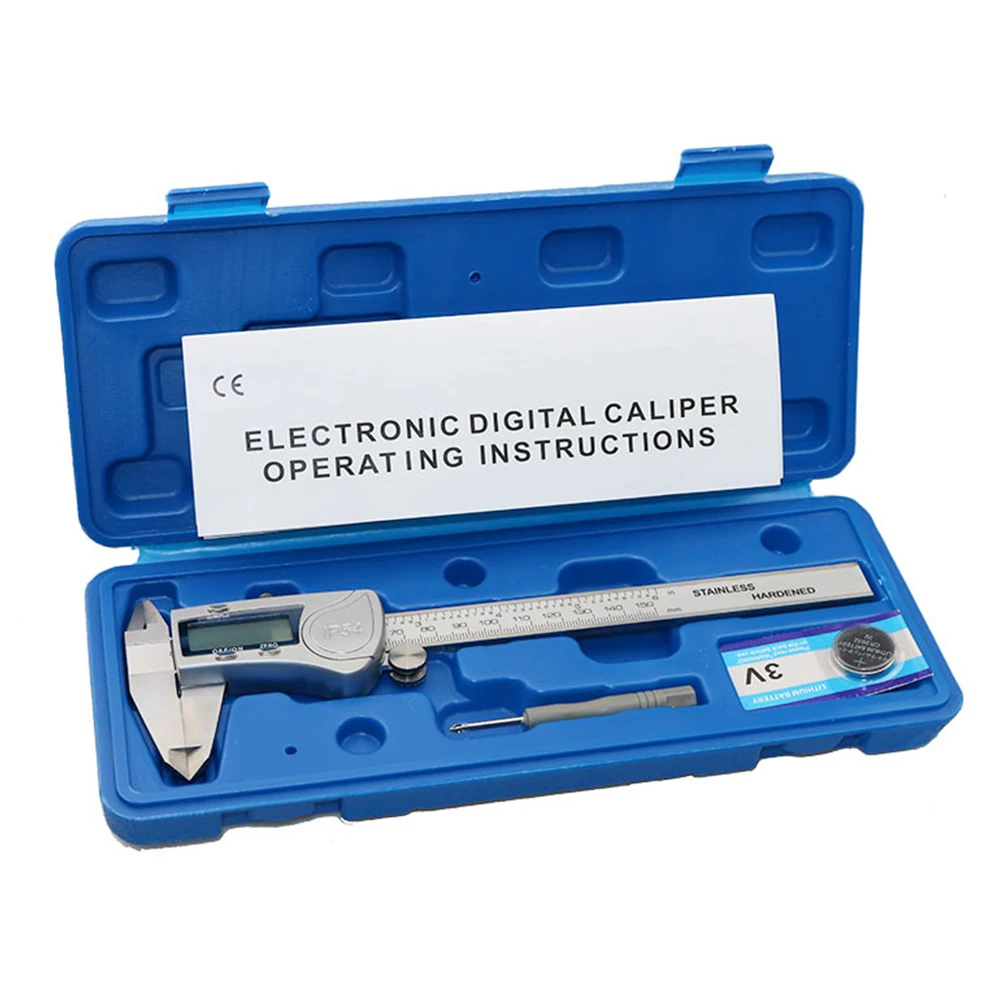 

IP54 Test Portable Electronic Vernier Waterproof Digital Caliper Auto Off LCD Screen Measuring Tool Gauge Home Battery Powered