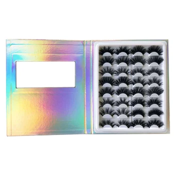 

Glitter Paper Portable Eyelash Book Holder Accessories Home 16 Pairs Packaging Sample Display Box Makeup Storage Container Gift