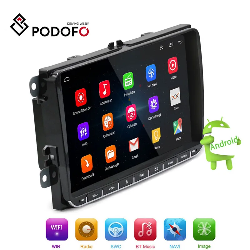  Podofo Android 2 din Car Radio Multimedia Player GPS Navigation 9