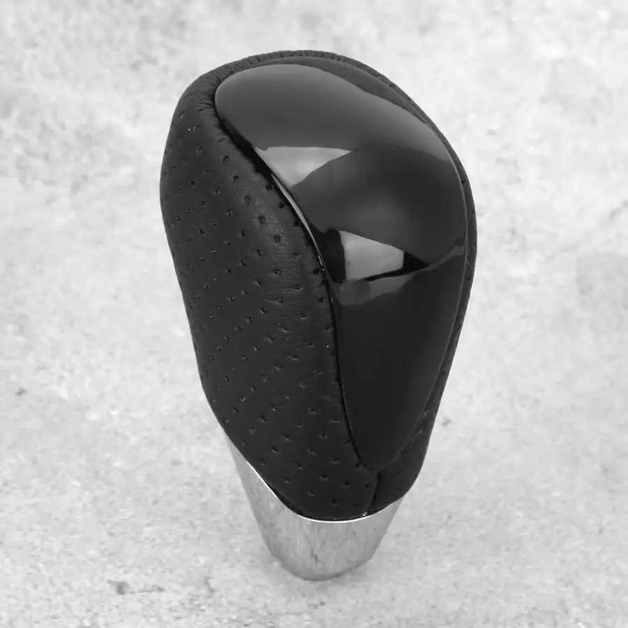 Ручка переключения передач с отверстием из натуральной кожи и дерева подходит