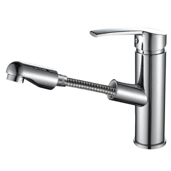 

Basin Faucet for Kitchen Sink, Wash Basin, Pull-Out Type Hot and Cold Adjustable Retractable Faucet