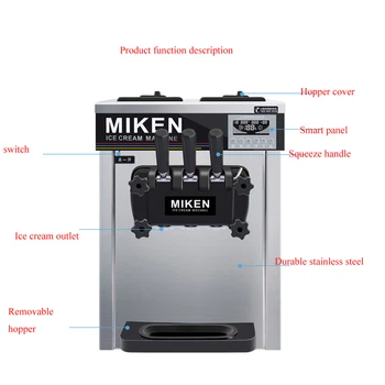 

2020 Commercial desktop soft ice cream machine stainless steel ice cream vending machine soft ice cream maker