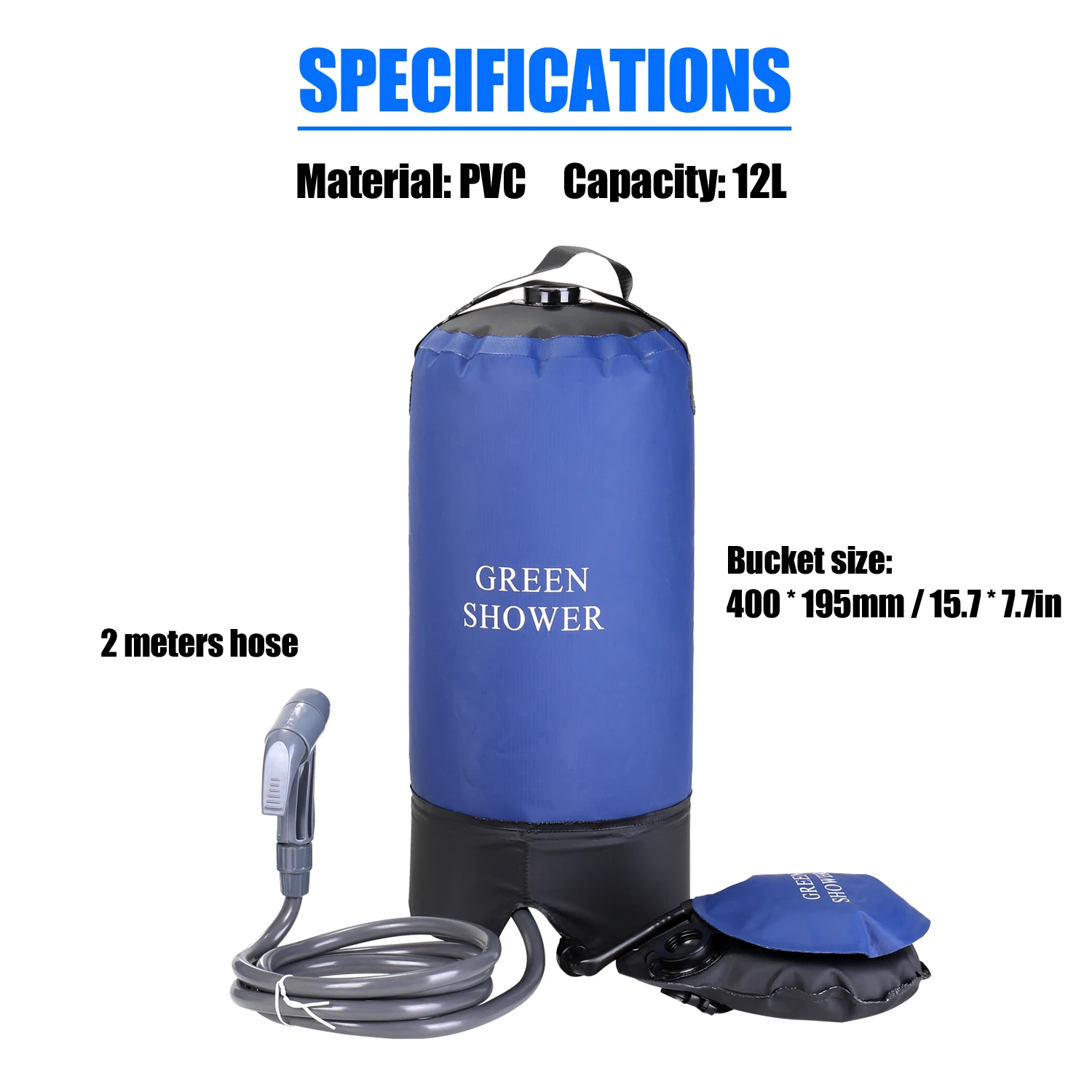 PVC Pressure Shower Bag with Foot Pump Lightweight Inflatable Shower Pressure Shower Water Bag For Outdoors Camping Bathing