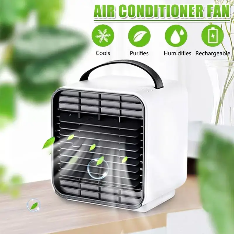 

Portable Air Cooler Fan Convenient Digital Air Conditioner USB Mini Negative Ion Air Cooling Space Easy Cool Fan for Home Office