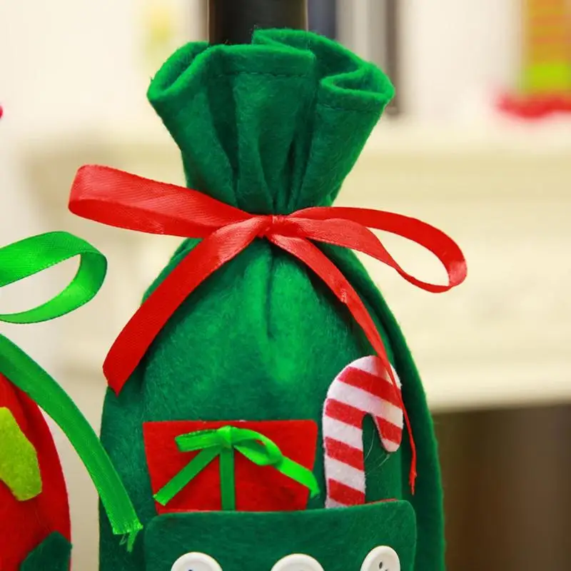 Non-Woven Wine Bottle Cover Christmas Creative Household Kitchen Dinner Party Decoration Necessary Unique Festival Supplies