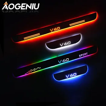 

LED Door Sill Scuff Plate Compatible For VOLVO V60 155 157 II 225 2010-2020 Moving Light Acrylic Pedal Exterior Car Accessories