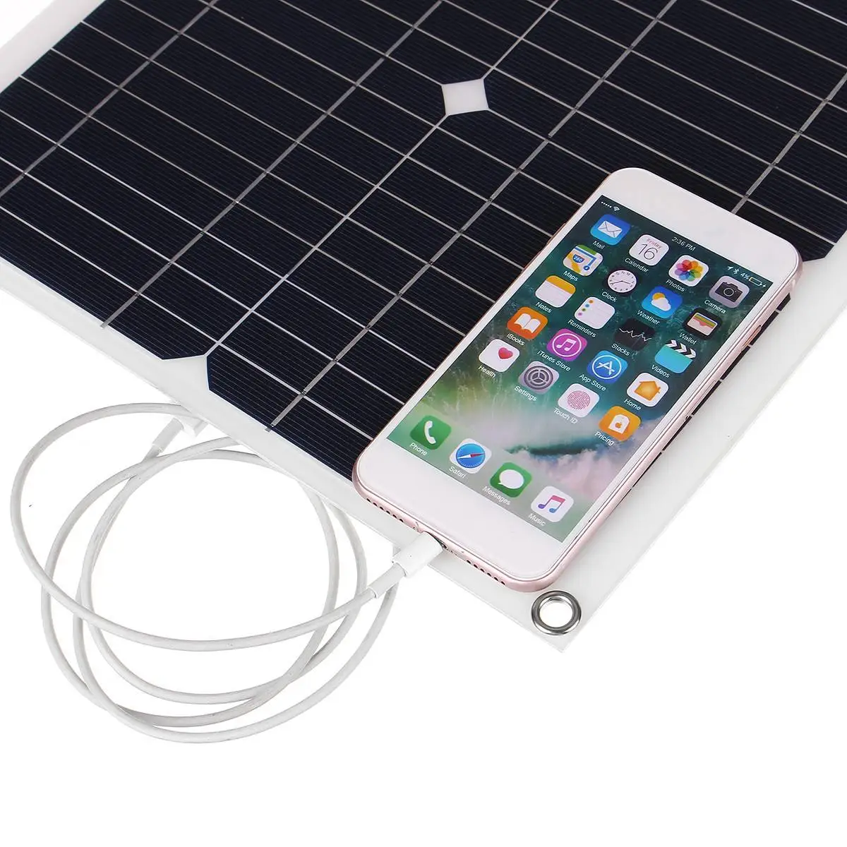 New Design 30W 12V Mono Solar Panel USB Battery Charger Power Bank For Mobile Phone Camping Charger Ultra Thin High Efficiency