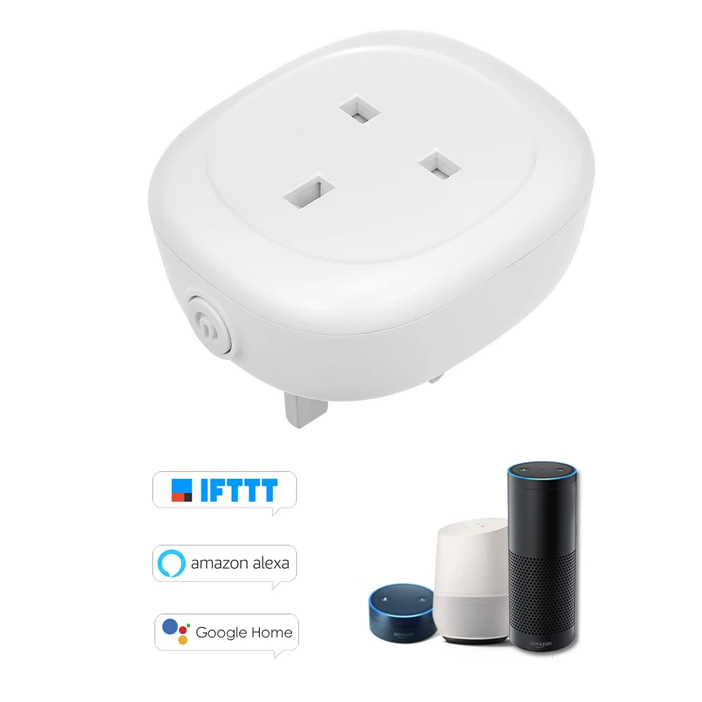 

Wifi Smart Socket Plug with Big On/Off Switch Button Smart Alexa Outlet Support APP Remote Control Timing Function Voice Control