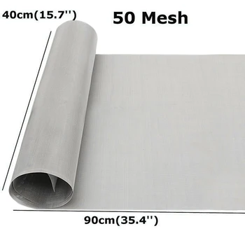 

Mesh Filter 50 304 Stainless Steel Wire Cloth Woven Silver Screen 40x90cm Silver