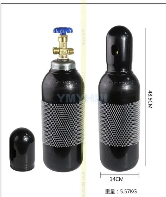 Nitrogen Cylinder for Excavator Breaker Gun Head 4L 8L Inflatable Steel Cylinder Nitrogen Meter High Quality Valve