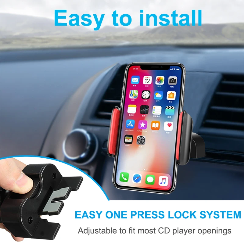 Điện Thoại Đứng Khe CD Gắn Điện Thoại Cho iPhone XS X 8 7 Huawei Đa Năng Giá Đỡ Và Chân Đế Tế Bào di Động Giá Đỡ Đứng GPS adjustable phone stand