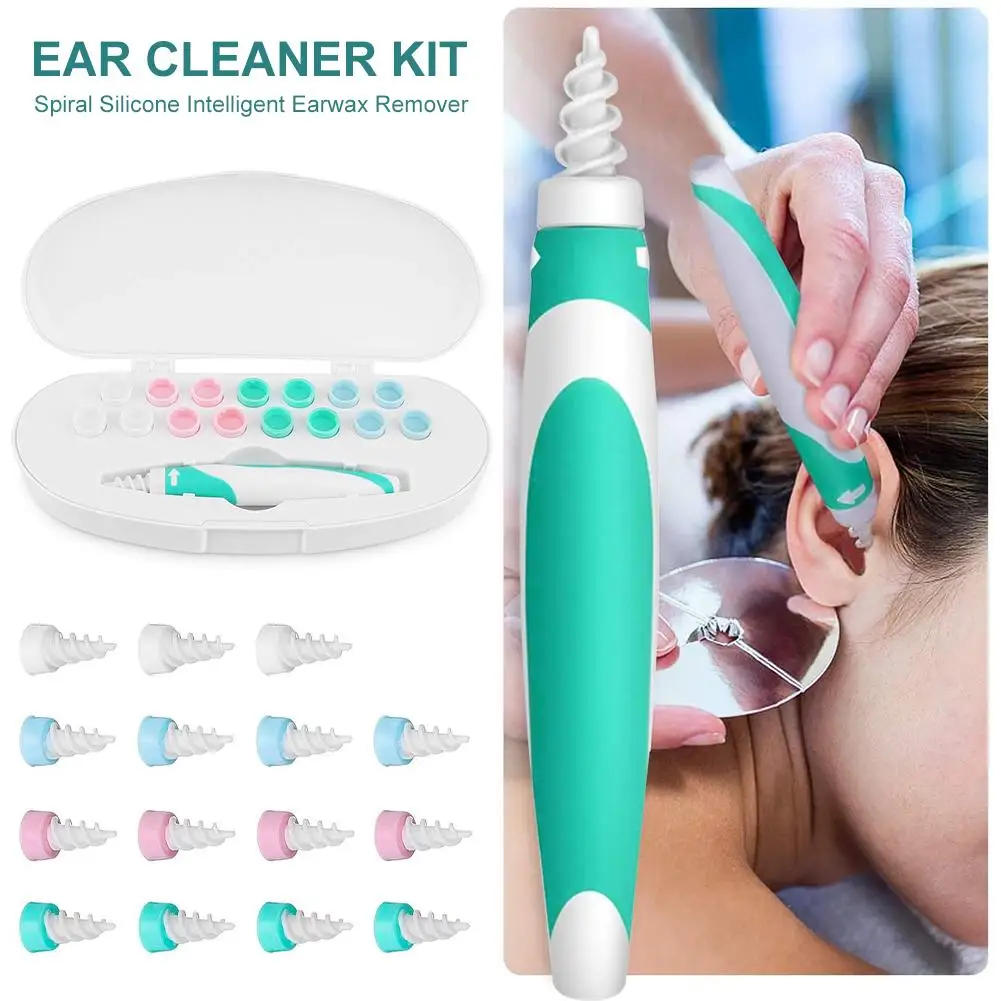 

Soft Spiral Ear Wax Cleaner Intelligent Removal Ear Cleaning Cleaner Swabs Pick Remover Ear Care Tool With 16 Heads Tool Kit
