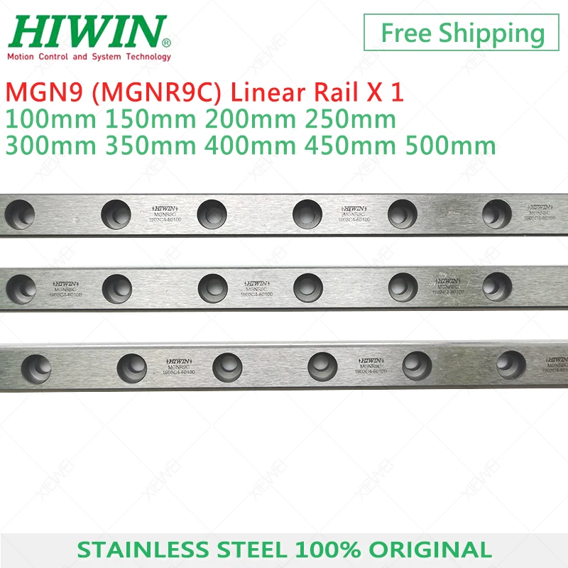 

HIWIN MGN9 Linear Guides MGNR9C Rail 9mm linear guideway 150mm 200mm 250mm 300mm 350mm 400mm 500mm Customized length