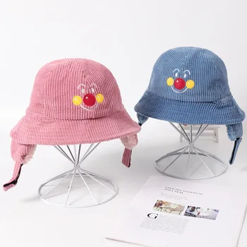 

2019 Baby boy girl hats Cartoon smile child basin cap autumn and winter new baby fisherman hat 2-4 years old child warm hat caps