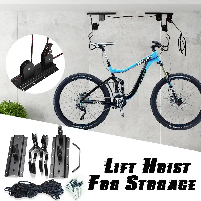 garage bike storage pulley system