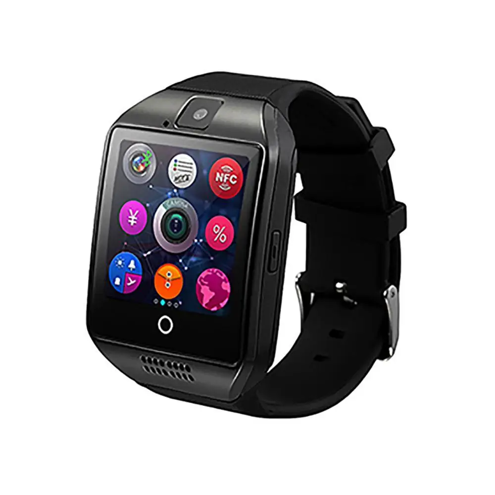 Черный Q18 Bluetooth Смарт часы с камерой Twitter Facebook Whatsapp синхронизация спортивные Смарт часы Поддержка sim-карты для IOS Android PK U8 DZ09 - Цвет: Черный