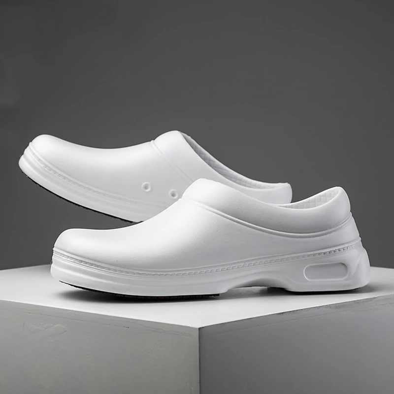 Zapatos blancos de trabajo para hombre, zapatos para Chef, antideslizantes,  impermeables, suela de goma, Botas de lluvia|Botas de seguridad y de trabajo|  - AliExpress