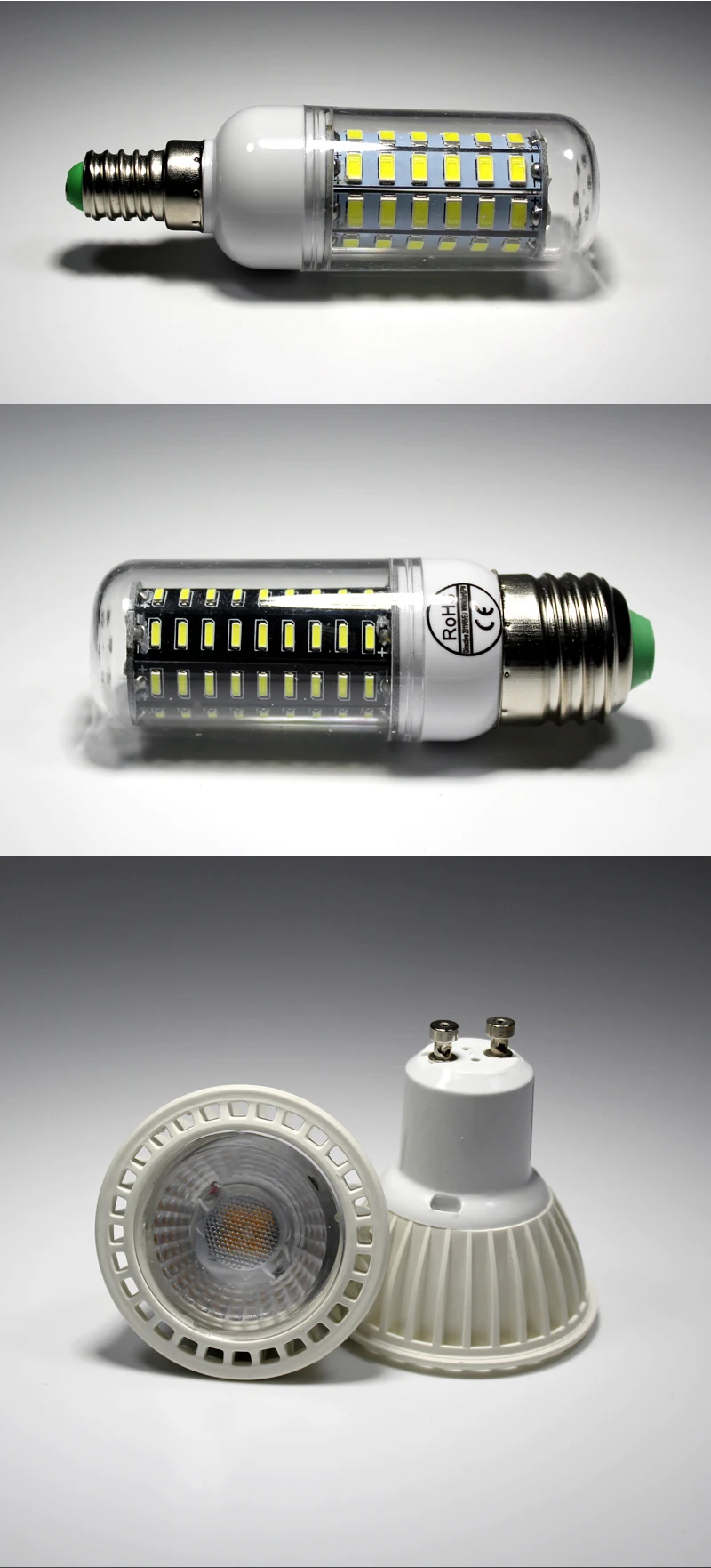 MR16 GU10 5W 6W 12V 220V Светодиодный светильник лампы кукурузы 24/56/72/78/38/140 светодиодов, теплый белый точечный светильник cob