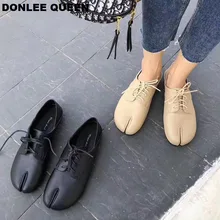 Модные брендовые оксфорды с раздельным носком; женские лоферы на плоской подошве; повседневная женская обувь на шнуровке; женские кроссовки; женская обувь; zapatos de mujer