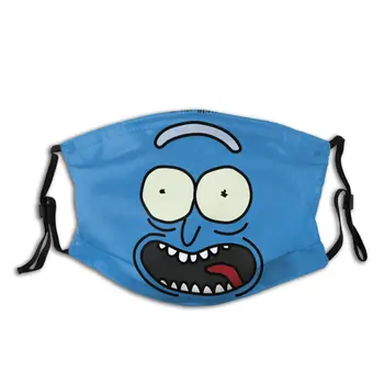 

Pickle Rick And Morty Non-Disposable Face Mask Anti Haze Dustproof Mask With Filters Protection Cover Respirator Muffle