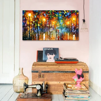 

DIY 5D Diamond Painting Full Round Rhinestone Picture Paste Rainy Night Home Decoration Needlework Mosaic Embroidery