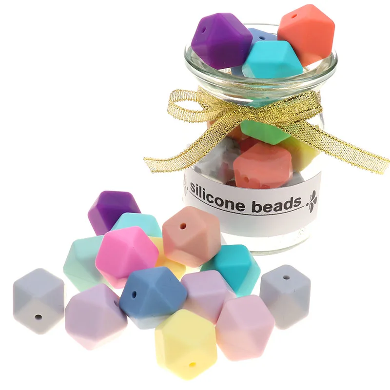 

Шестигранные силиконовые бусины карамельного цвета для детского прорезывателя, 17 мм, 200 шт., не содержит Бисфенол А, цепочка для прорезывателя для младенцев, Аксессуары для ожерелья, цепочка для пустышки для кормлени