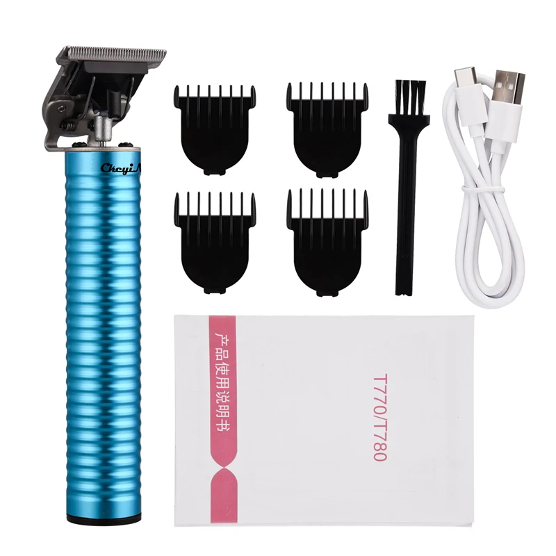 Máquina de Cortar Aparador de Barba Corte de Cabelo Recarregável Cerâmica Cabelo t Lâmina Barbeiro 0mm Borda T-outliner Usb Pro 8 cortar cabelo aparador de barba borda t-outliner corte de cabelo