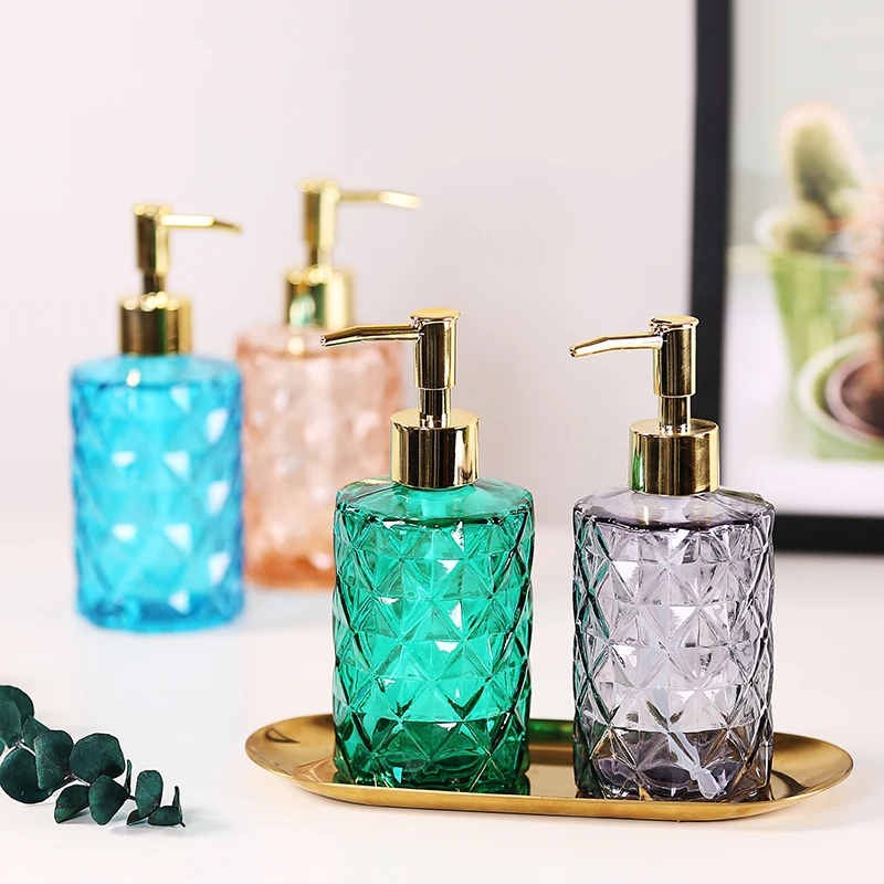 Nordic Lotion RetroDark Green Glass Hand Sanitizer Press Bottle Home Hotel Bathroom Bump Texture Hand Sanitizer ShowerGel Bottle Nordic Lotion RetroDark Green Glass Hand Sanitizer Press Bottle Home Hotel Bathroom Bump Texture Hand Sanitizer ShowerGel Bottle