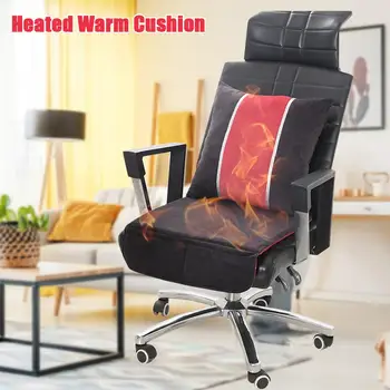 

Multifunctional Heating Cushion Chair Cover Soft Winter Warm-up Mat Seat Cushion Back Heating Warmer Home Office Chair Mat