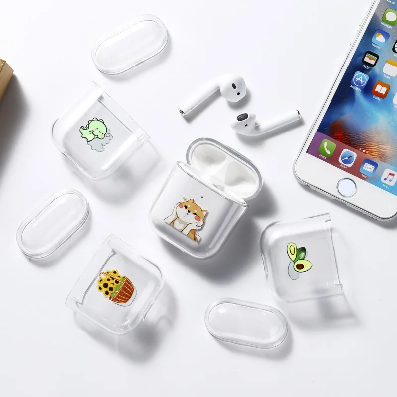 DIY чехол с рисунком для AirPods 2 Чехол прозрачный модный беспроводной Bluetooth