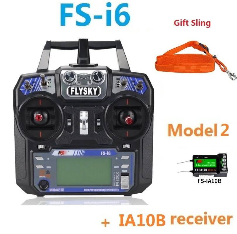 FS Flysky I6 FS-i6 2,4G 6ch передатчик RC контроллер с iA6B X6B A8S IA6 iA10B приемник для самолета Heli UAV лодка - Цвет: FS-I6 IA10B model2