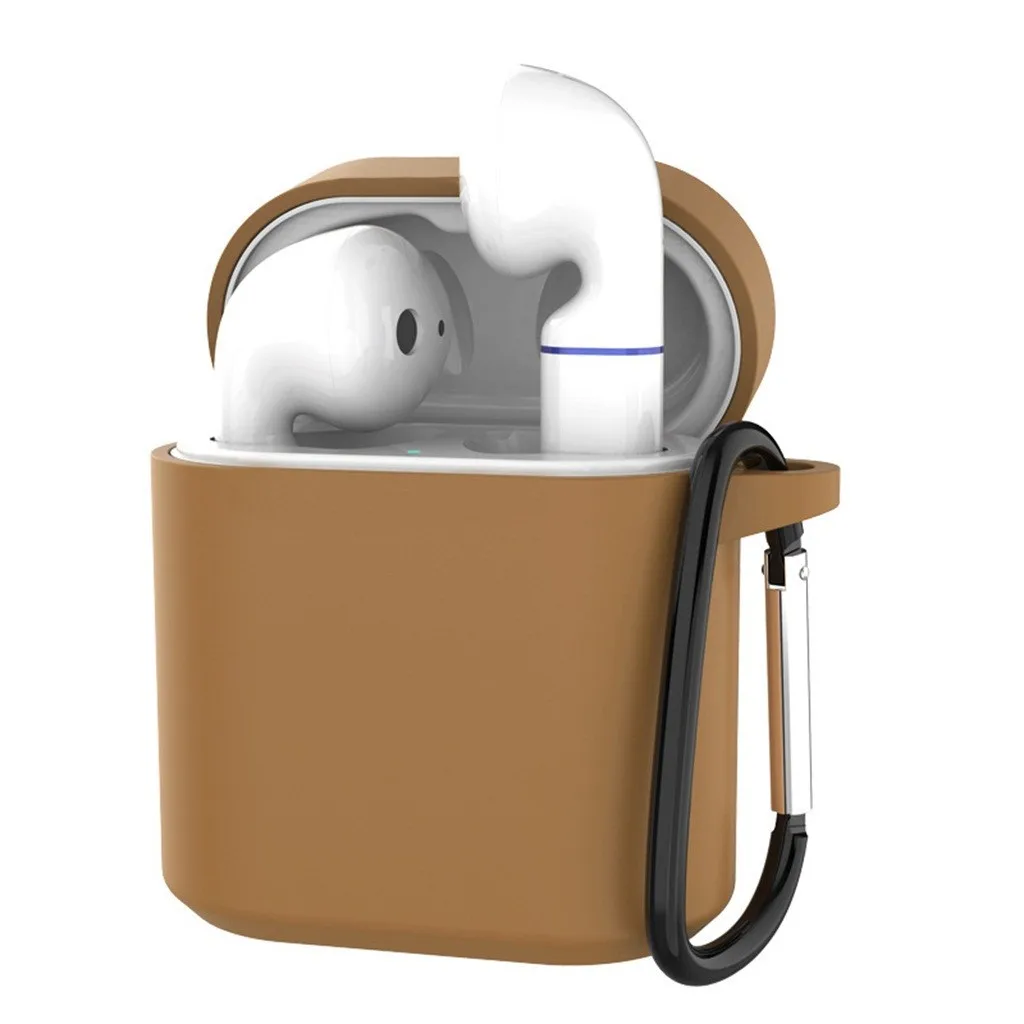 Мягкий силиконовый защитный чехол от потери с крючком для AirPods защита пыли