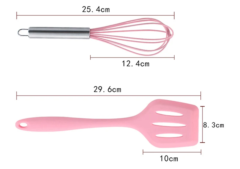 5 шт./компл. розовые/красные/черные силиконовые инструменты для приготовления пищи наборы яиц ложка лопатка масляная щетка набор кухонных