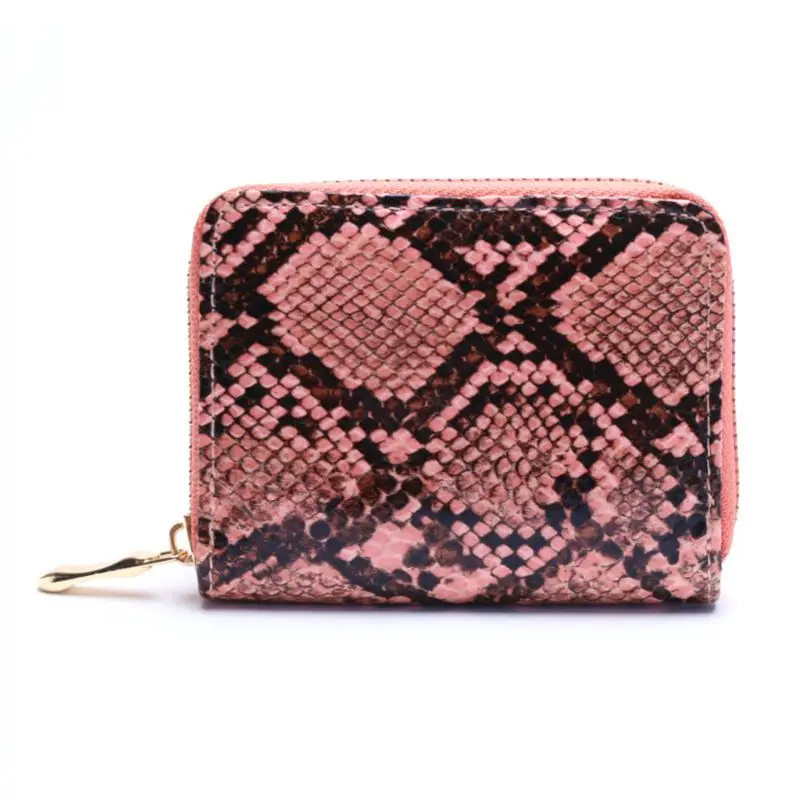 

Women Ladies Snakeskin Grain Leather Wallet Card Holder Small Zip Purse Q1QA