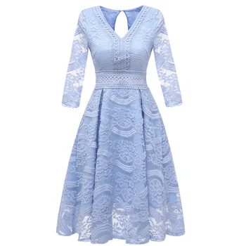 

2020 Amazon fashion women's fall eBay new fall and winter European and American lace dress